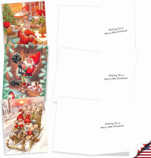 The Best Card Company Pack of 10 Retro Christmas Greeting Cards with Envelopes, Humor Holiday Assortment for Men