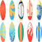Outus 60 Pcs Surfboard Cutouts Summer Bulletin Board Decorations Surfboard Wall Decor for