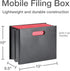 Pendaflex Mobile File Box with Handles, Easy Set Up, Collapse Down and Store Away, 13" W x 10" H x 6.5" D, Holds Letter Size Files, Black (126118) by Pendaflex