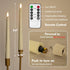 Real Wax Flameless Taper Candles with Remote, 9.6 Inches LED Window Candles, Set of 2 for Christmas Decor (Ivory)