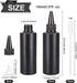BENECREAT 16Pcs 5oz Black Plastic Squeeze Bottles, Dispensing Bottles with 2 Funnels and 10 Pipettes