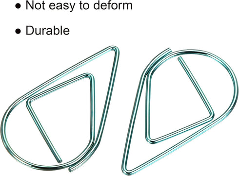 MECCANIXITY Cute Drop-Shaped Paper Clip Decorative Clips with Box 1.3 Inch Blue for Organizing Office Home, Pack of 100