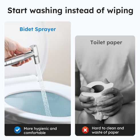 Arofa Handheld Toilet Bidet Sprayer for Toilet-Adjustable Water Pressure Control with Bidet Hose for Feminine Wash