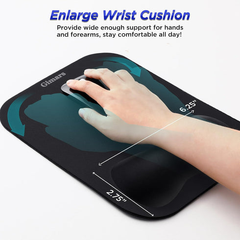 Gimars Large Smooth Superfine Fibre Memory Foam Ergonomic Mouse Pad Wrist Rest Support Mousepad with Nonslip Base