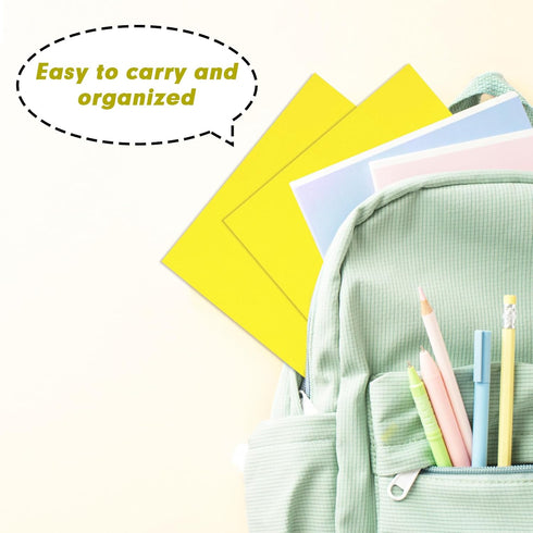 RAZCC 50 Pack Two Pocket Folders, Yellow, Fit Letter Size Paper for School Office Business Home