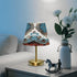 Dimmable ALAZA Table Lamp for Bedroom Nightstand Western Aztec Bedside Lamp with USB Port Fabric Shade Desk Lamps