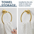 APLusee Hand Towel Ring, 304 Stainless Steel Round Towel Holder, Wall Mounted for Bathroom Kitchen, Brushed Gold