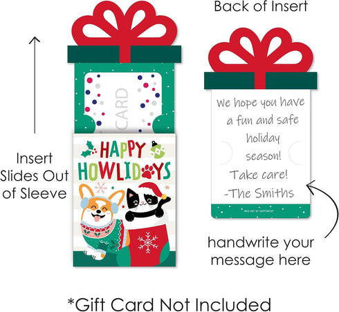 Set 8 Big Dot of Happiness Christmas Pets - Cats and Dogs Holiday Party Money and Gift Card Sleeves - Nifty Gifty Card