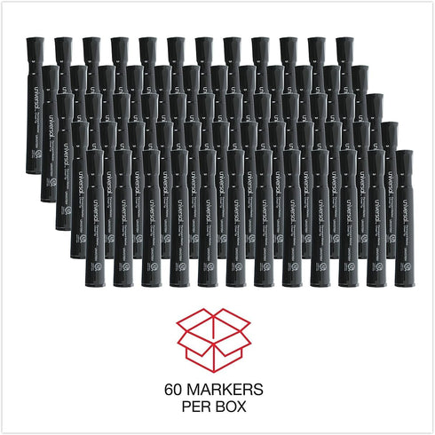 UNV07054 (60/Pack) Universal Broad Chisel Tip Permanent Marker - Black