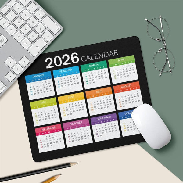 Akcdone 2026 Mouse Pad Calendar,Computer Mouse Pads Calendars Non-Slip Rubber Desk Mat Mousepad