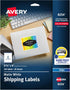Avery Matte White Shipping Labels, Sure Feed Technology, Permanent Adhesive, 3-1/3" x 4", 120 Labels (8254)