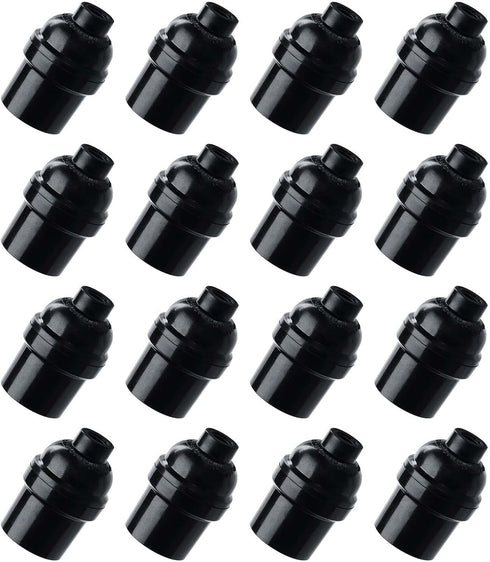 E26 E27 Light Socket,16-Pack Black Edison Retro Pendant lamp Holder, E26 E27