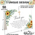 50 Whaline Pcs Funeral Thank You Card Sunflower Eucalyptus Sympathy Thank You Card with Sticker Envelope Greenery