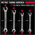 SEDY 4-Piece Flare Nut Wrench Set, Offset End Spanner Metric for Fuel Tube Hose Transmission Line