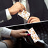 OTVEE Baby Tiger and Paw Print Pattern Business Card Holder Wallet Stainless Steel & Leather Pocket Business Card Case