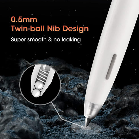 WRITECH Gel Pens Fine Point, 0.5mm No Smear Black Ink for Journaling, Sketching, Notetaking, 8ct Set