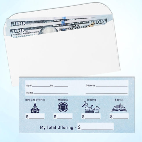 Eaasty 200 Pieces Church Offering Envelopes, My Offering Bill Size for Donations and Religious Occasions