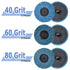 15Pcs 2 Inch 40/60/ 80Grit 1/4 Inch Mesee Roll Lock Flap Disc Kit, Quick Change Flap Grinding Wheel with Shank Disc Pad