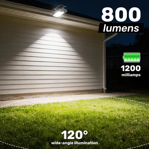 BlueYu 800LM 3 3 (2 Pack) Clip On Solar Motion Lights Outdoor, Brightness, Modes & Color Temperatures, USB Charging
