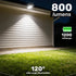 BlueYu 800LM 3 3 (2 Pack) Clip On Solar Motion Lights Outdoor, Brightness, Modes & Color Temperatures, USB Charging