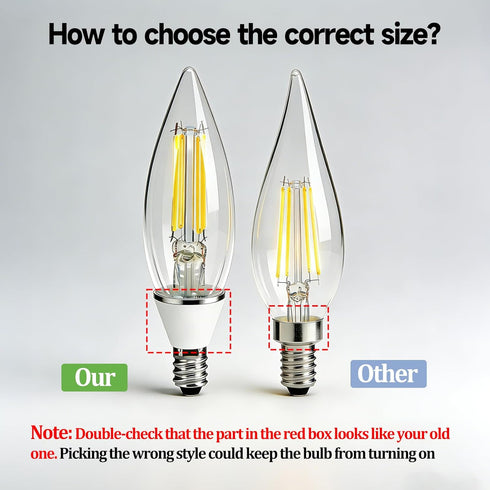 Bulbs 5W 40W, B11 Bulb, 3000K Bulbs E12 6 Pack Dusk to Dawn Light Outdoor: Equivalent Candelabra Light Warm White