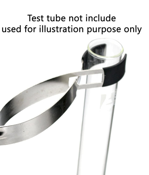 EISCO Economical Stainless Steel Spring Clip Test Tube Holder with Wooden Handle