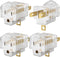 2 Prong to 3 Prong Adapter, 4 Pack, Turn Any 2 Prong Outlet into A 3 Prong Outlet with Outlet Adapter Converter