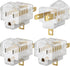 2 Prong to 3 Prong Adapter, 4 Pack, Turn Any 2 Prong Outlet into A 3 Prong Outlet with Outlet Adapter Converter