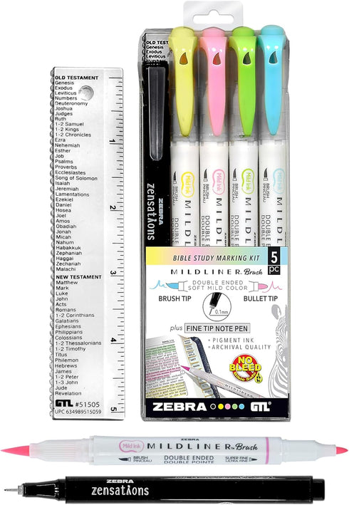 G.T. Luscombe Company, Inc. Mild Liner Highlighter Inductive Bible Study, No Bleed, No Smearing, Translucent Color