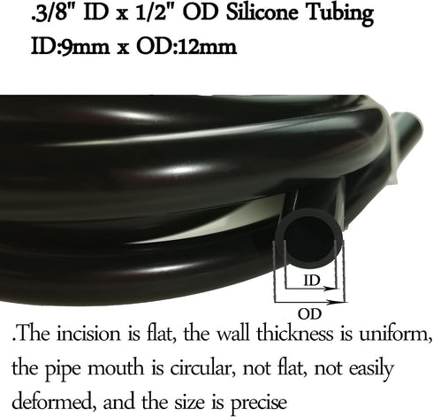YXJYXJ 3/8" 1/2" OD-25ft, Silicone Tubing ID x Food Grade Silicon Tube Flexible High Temp Pure Silicone Hoses for Home
