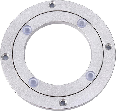 ChiweiJ (4 inches*H8.5MM) Heavy Duty Aluminium Alloy Rotating Bearing Plate, Round Table Turntable for Dining Cake
