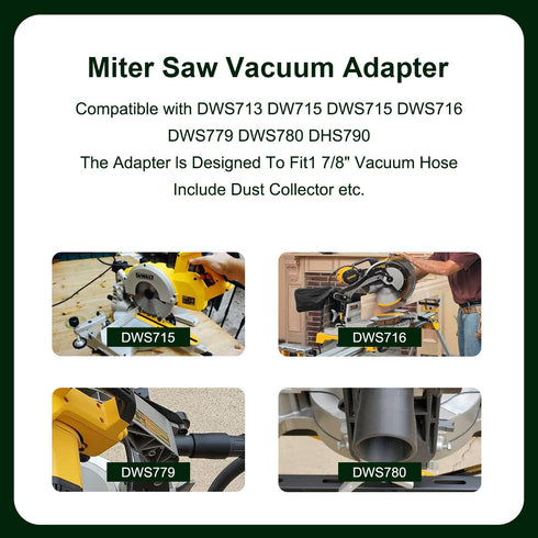 Miter Saw Vacuum Adapter for Dewalt, Dust Collection Adapter Compatible with DEWALT DWS715 DWS713 DW715 DWS716 DWS779