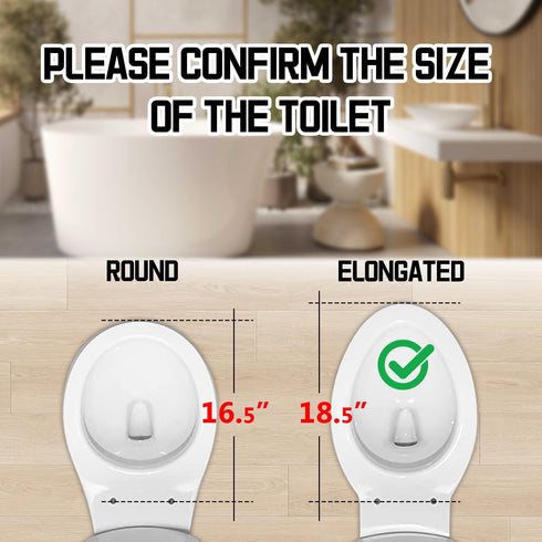 Mokukii 18.5), Premium Heavy-Duty Elongated (Oval) Toilet Seat (Oblong Soft Close & Silent, Metal Hinges, Quick-Attach