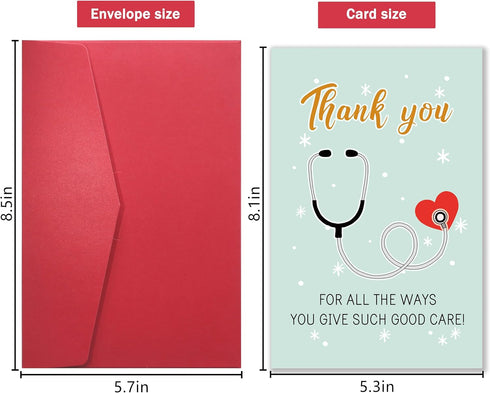 YIWANSIN Heartfelt Thank You Card for Doctor Nurse, Appreciation Card Gift for Healthcare, Medical Staff, Thank You