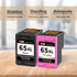 XJI Remanufactured Ink Cartridges Replacement for HP 65 XL 65XL (Black and Tri-Color Combo Pack) for DeskJet 2600 2622