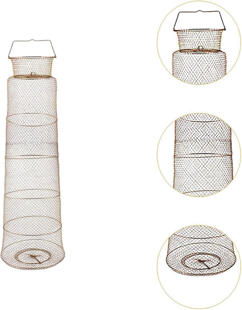 predolo 1.3m 40cm ing Net Cage ing Basket Versatile Catcher Portable for Lobsters Equipment, Length Dia