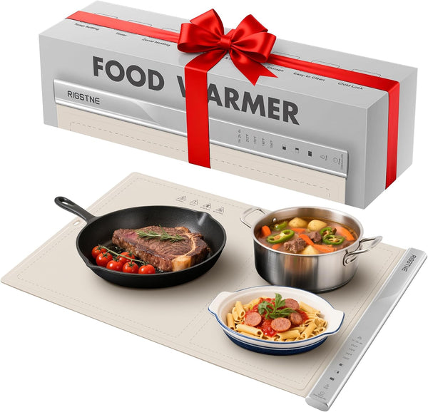 Food Warming Mat, Electric Food Warming Tray with 4 Adjustable Temperature, 3