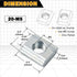 KOOTANS 100pcs 2020 Series M5 Sliding T Nuts, Metric M5 Thread Slide in T-Nut for 20x20 Standard