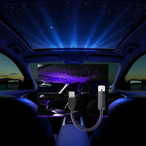 Calsgkspray Blue USB Star Projector Night Light,Adjustable Romantic Starry Sky Projector Car Light,Portable Atmosphere
