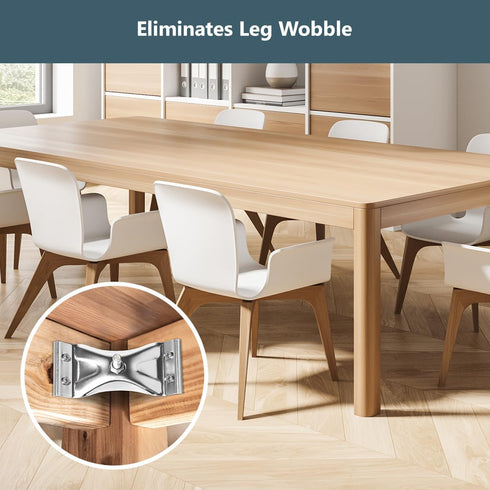4PK (71427) POWERTEC Kerf Mount Corner Bracket w/Mounting Hardware, Corner Braces for Coffee Table/Desk Legs/Dining