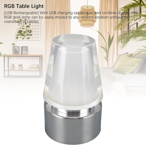 ChiweiJ 7 RGB Table Lamp, Color Changing Desk Light with Colors and USB Rechargeable Battery, Acrylic Shade for Soft
