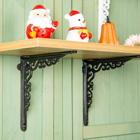 90 2PC 18.5CM/7.3Inch Sungmor Cast Iron Heavy Duty Shelf Brackets - Rustproof Sturdy Right Angle Wall Hanging Supoort