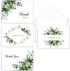 Lush Greenery Thank You Notes, 24 Cards with White Envelopes, 4 Green Floral Designs, 3 1/2" x 4 7/8"