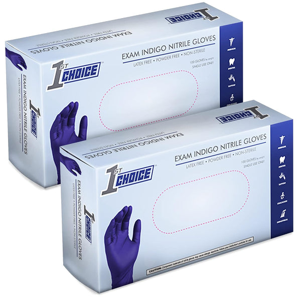 1st Choice Nitrile Disposable Gloves, Large Nitrile Gloves, Disposable Latex Free Exam