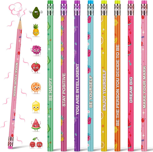 Leinuosen 72 Pcs Scented HB Pencils for Kids, Colorful Fun Wood Pencils with Erasers for School Office Classroom