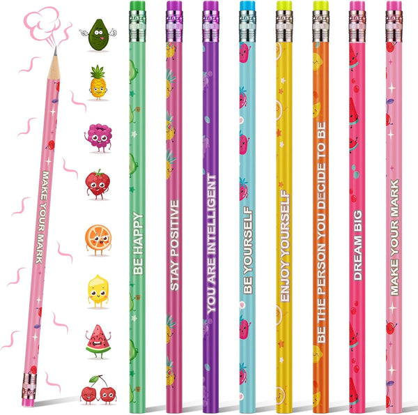 Leinuosen 72 Pcs Scented HB Pencils for Kids, Colorful Fun Wood Pencils with Erasers for School Office Classroom