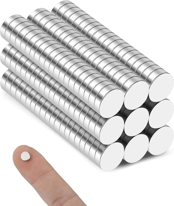 Small Magnets, 180 Pack Rare Earth Refrigerator Magnets 6x2mm Neodymium for Crafts, Whiteboard, Kitchen Cabinet