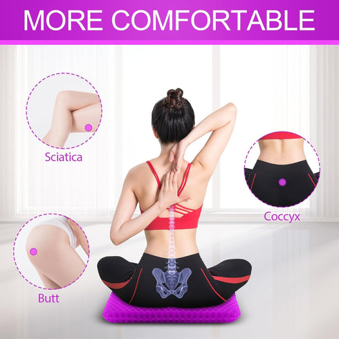 KYSMOTIC Gel Seat Cushion for Long Sitting (Large & Thick), Soft & Breathable, Gel Cushion for Wheelchair, Gel Chair