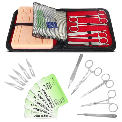 Suture Practice Kit for Medical Students, Silicone Pad for Surgical Stitches Training, Vet Nursing Supplies