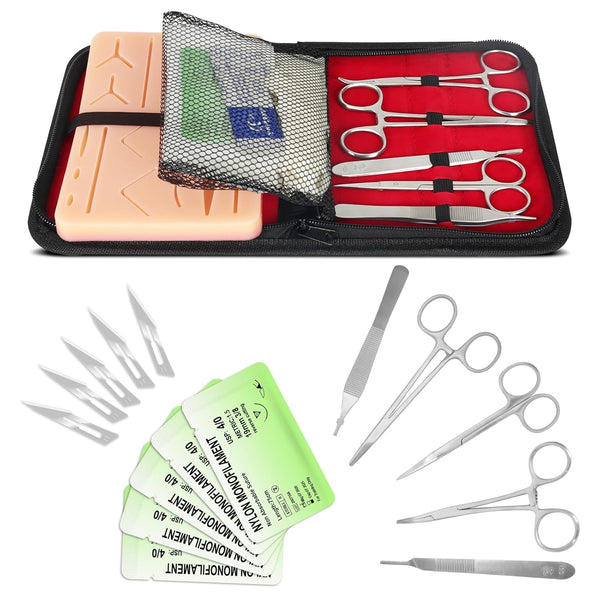 Suture Practice Kit for Medical Students, Silicone Pad for Surgical Stitches Training, Vet Nursing Supplies